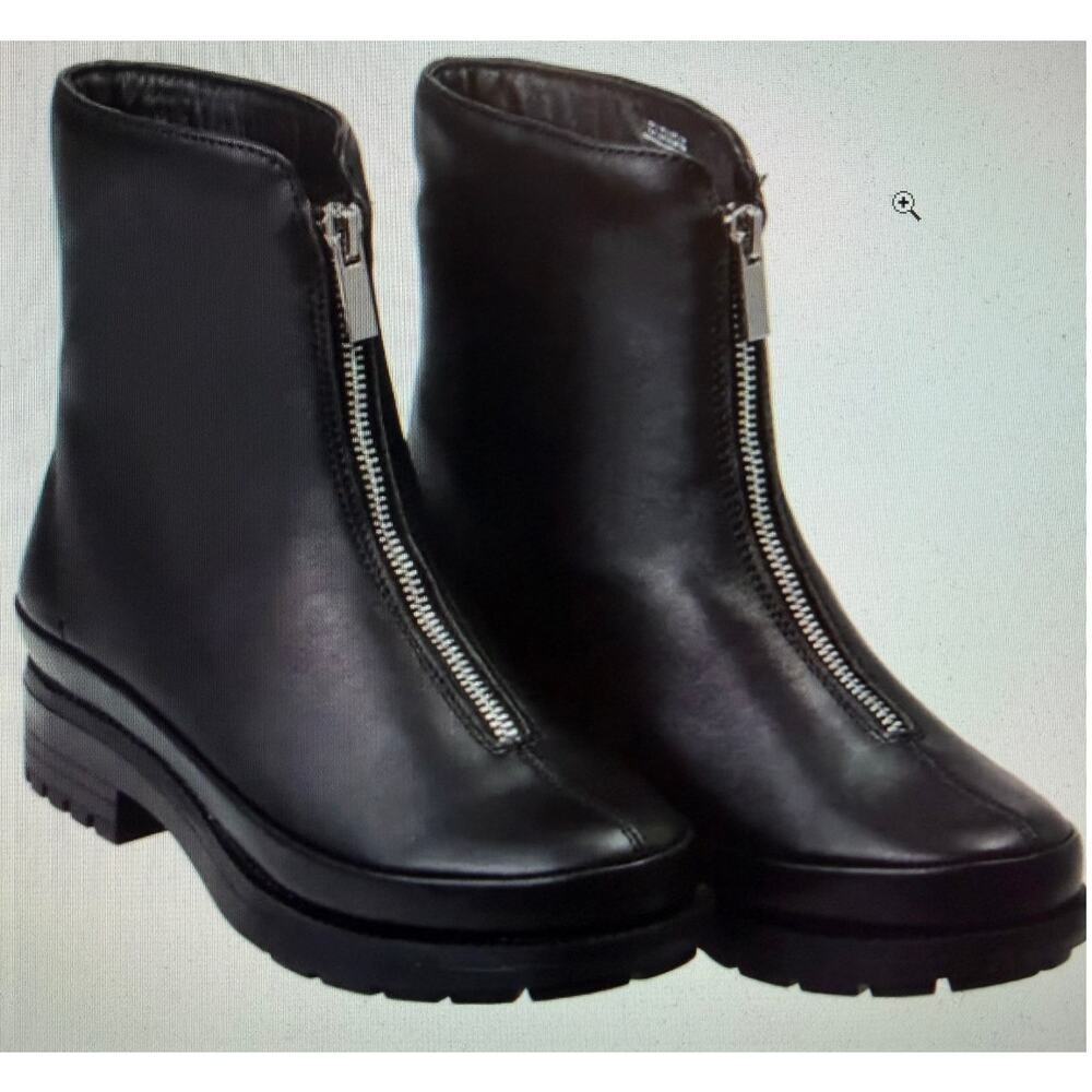 NWT Revitalign Mercer Black Leather Front Zip Comfort Boots Shoes Sz‎ 9